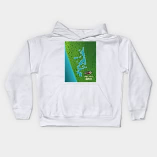 Lake Pape Latvia map Kids Hoodie